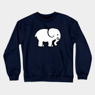 White Elephant Cartoon Image Crewneck Sweatshirt